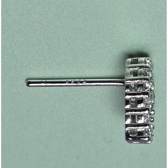 Sterling‎ Silver Heart Stud Earrings With Sparkling Cubic Zirconia Stones - Picture 4 of 5